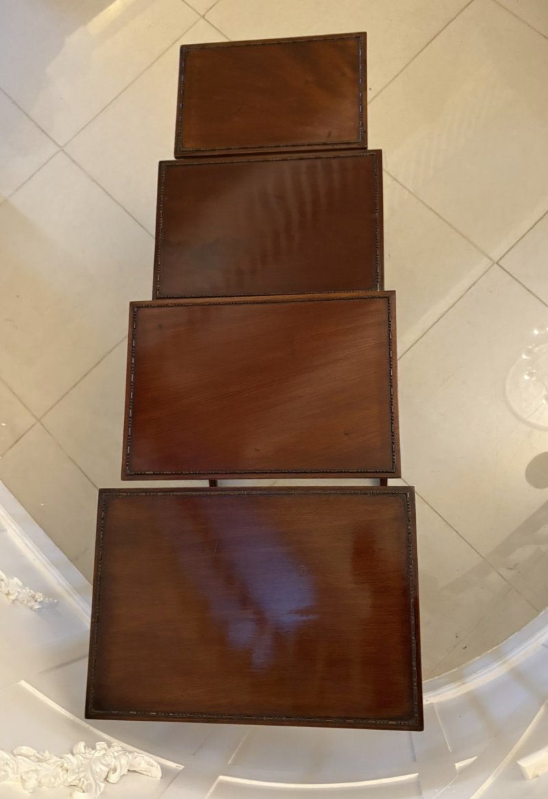 Antique Edwardian Quality Mahogany Nest of Four Tables - Image 11